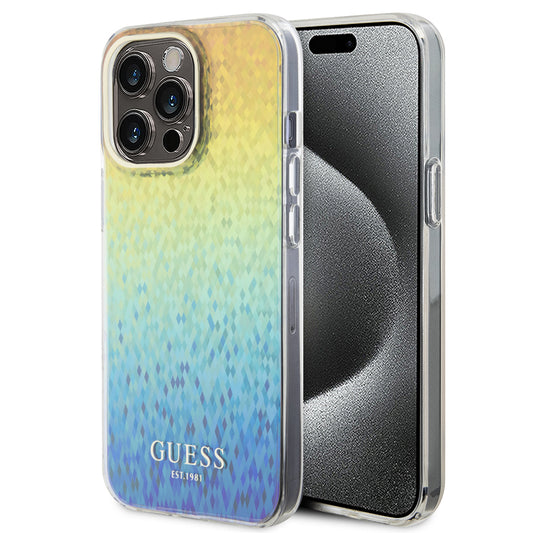 Калъф за Apple iPhone 15 Pro Max, Guess, IML Faceted Mirror Disco Iridescent, Многоцветен