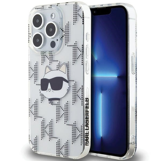 Калъф за Apple iPhone 15 Pro Max, Karl Lagerfeld, IML Electroplated Choupette Head, Прозрачен