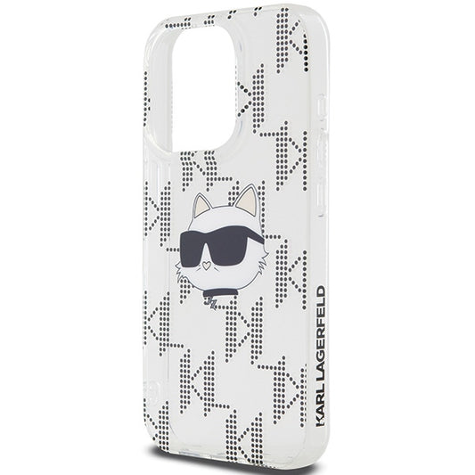 Калъф за Apple iPhone 15 Pro Max, Karl Lagerfeld, IML Electroplated Choupette Head, Прозрачен