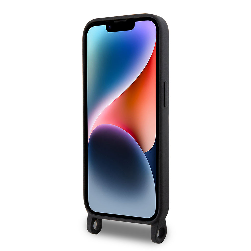 Case for Apple iPhone 15 Pro Max, Karl Lagerfeld, Silicone Crossbody Ikonik Karl, Black