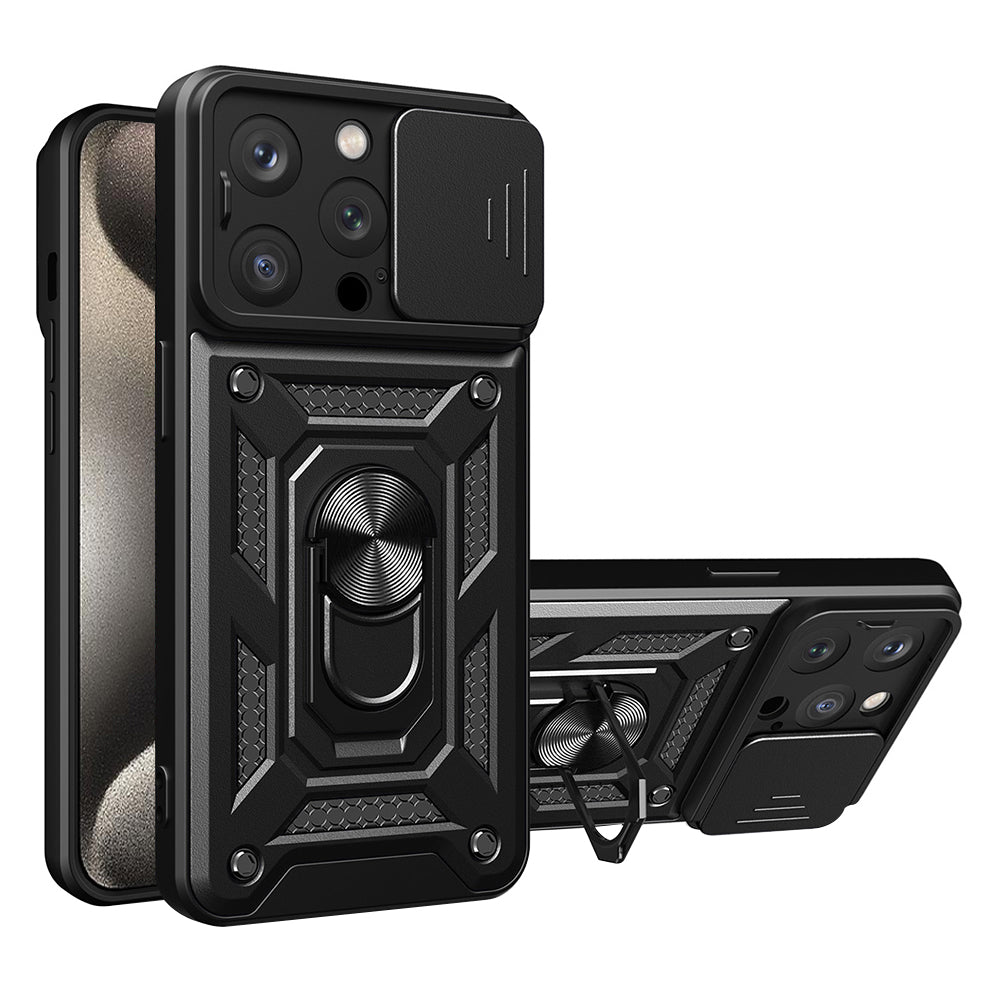Калъф за Apple iPhone 15 Pro Max, Techsuit, CamShield, Черен