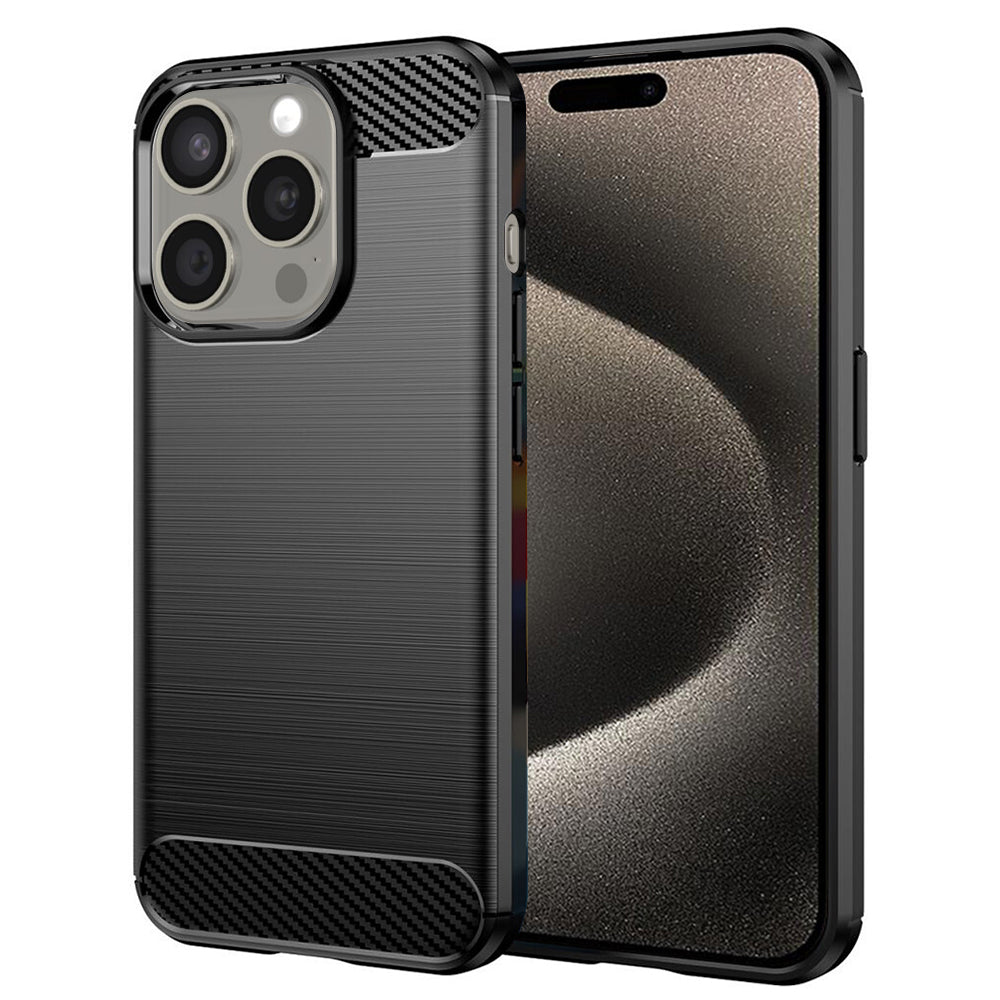 Калъф за Apple iPhone 15 Pro Max, Techsuit, Карбон, Черен