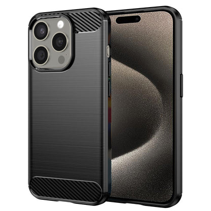 Калъф за Apple iPhone 15 Pro Max, Techsuit, Карбон, Черен