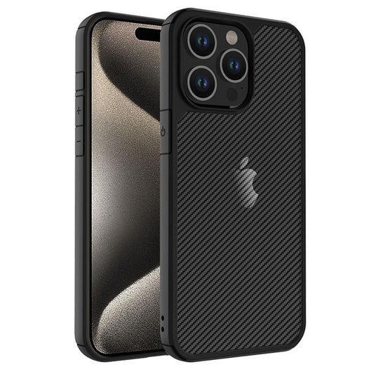 Калъф за Apple iPhone 15 Pro Max, Techsuit, CarbonFuse, Черен