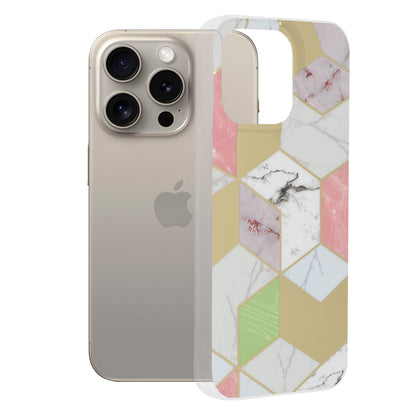 Калъф за Apple iPhone 15 Pro Max, Techsuit, Marble, Лилав