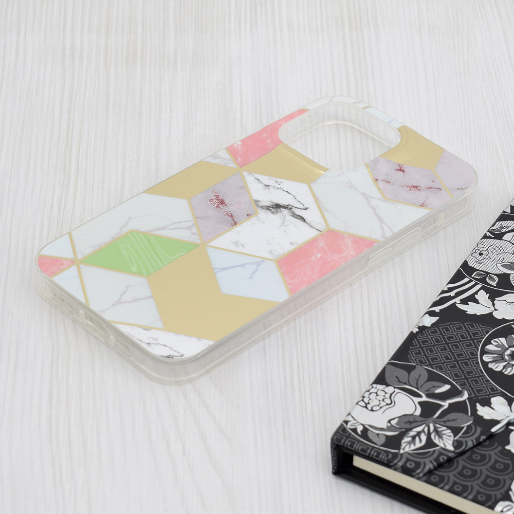 Калъф за Apple iPhone 15 Pro Max, Techsuit, Marble, Лилав