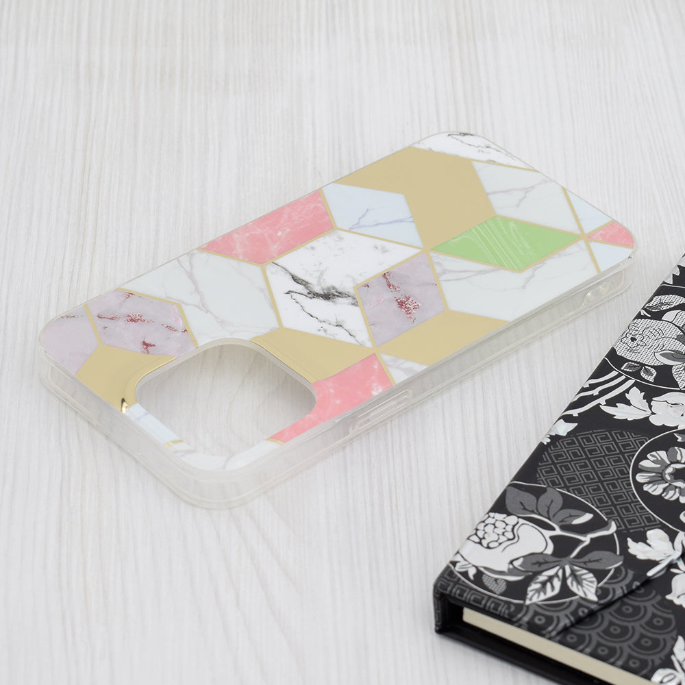 Калъф за Apple iPhone 15 Pro Max, Techsuit, Marble, Лилав
