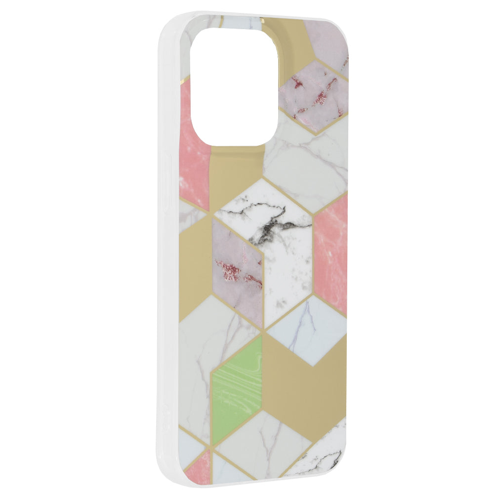 Калъф за Apple iPhone 15 Pro Max, Techsuit, Marble, Лилав