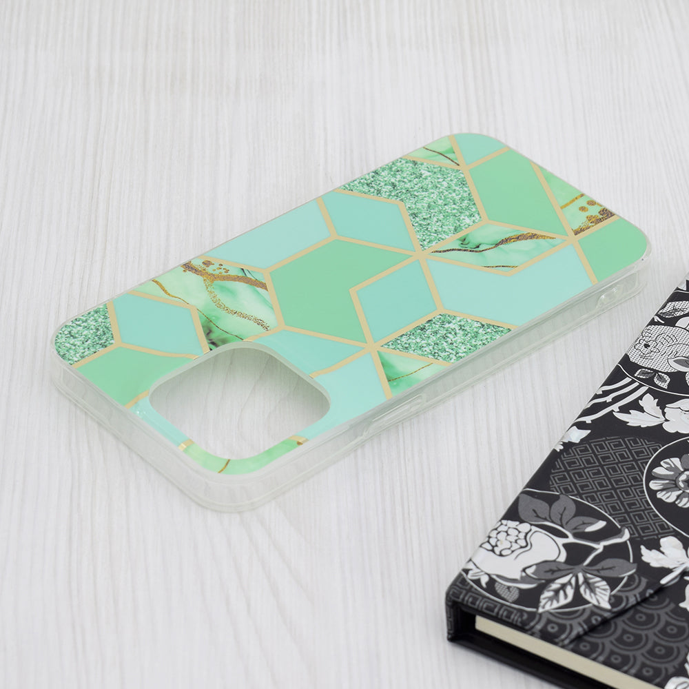 Калъф за Apple iPhone 15 Pro Max, Techsuit, Marble, Зелен