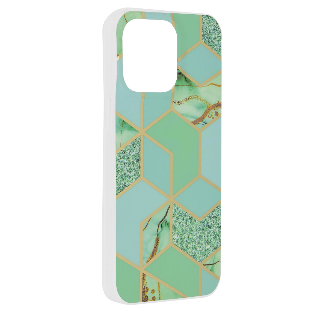 Калъф за Apple iPhone 15 Pro Max, Techsuit, Marble, Зелен