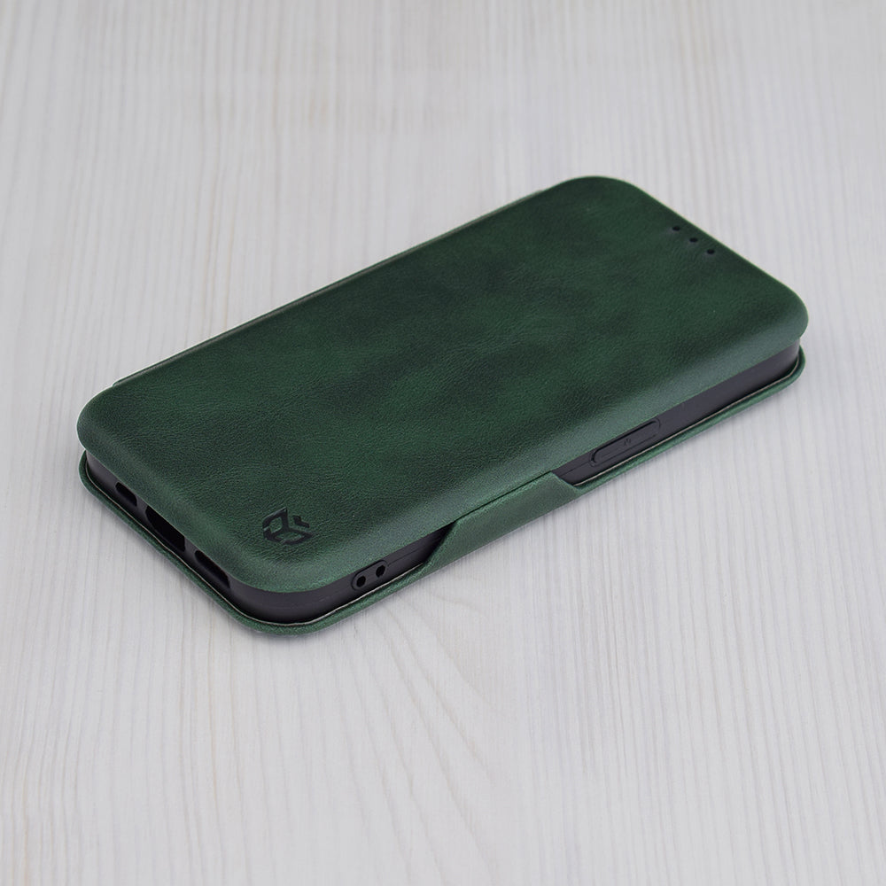 Калъф за Apple iPhone 15 Pro Max, Techsuit, Safe Wallet Plus, Зелен