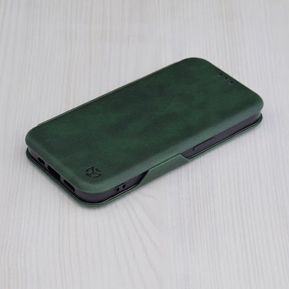 Калъф за Apple iPhone 15 Pro Max, Techsuit, Safe Wallet Plus, Зелен