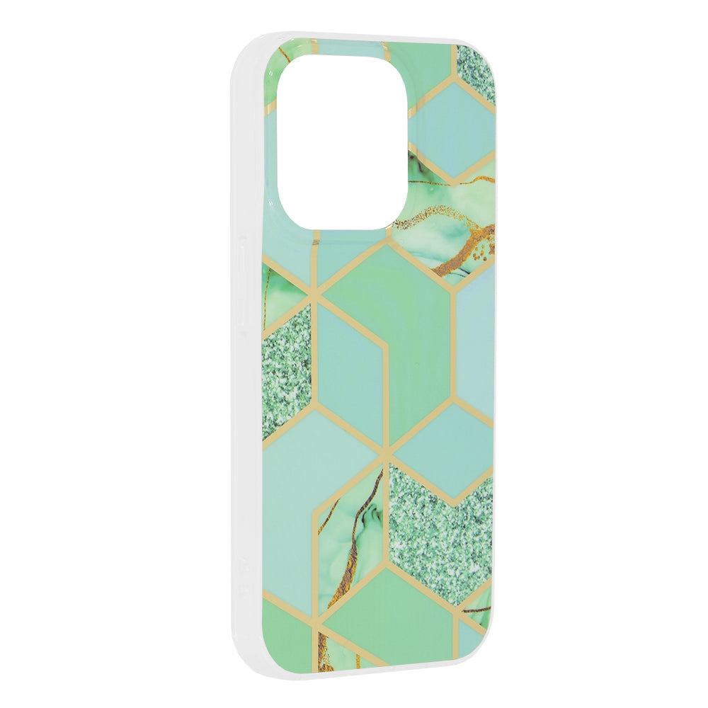 Калъф за Apple iPhone 15 Pro, Techsuit, Marble, Зелен