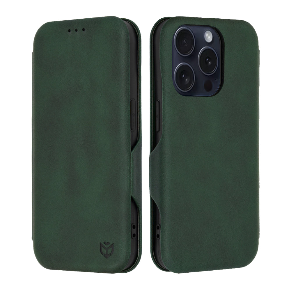 Калъф за Apple iPhone 15 Pro, Techsuit, Safe Wallet Plus, Зелен