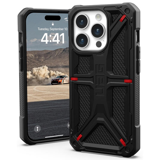 Калъф за Apple iPhone 15 Pro, Urban Armor Gear, Monarch Kevlar, Черен
