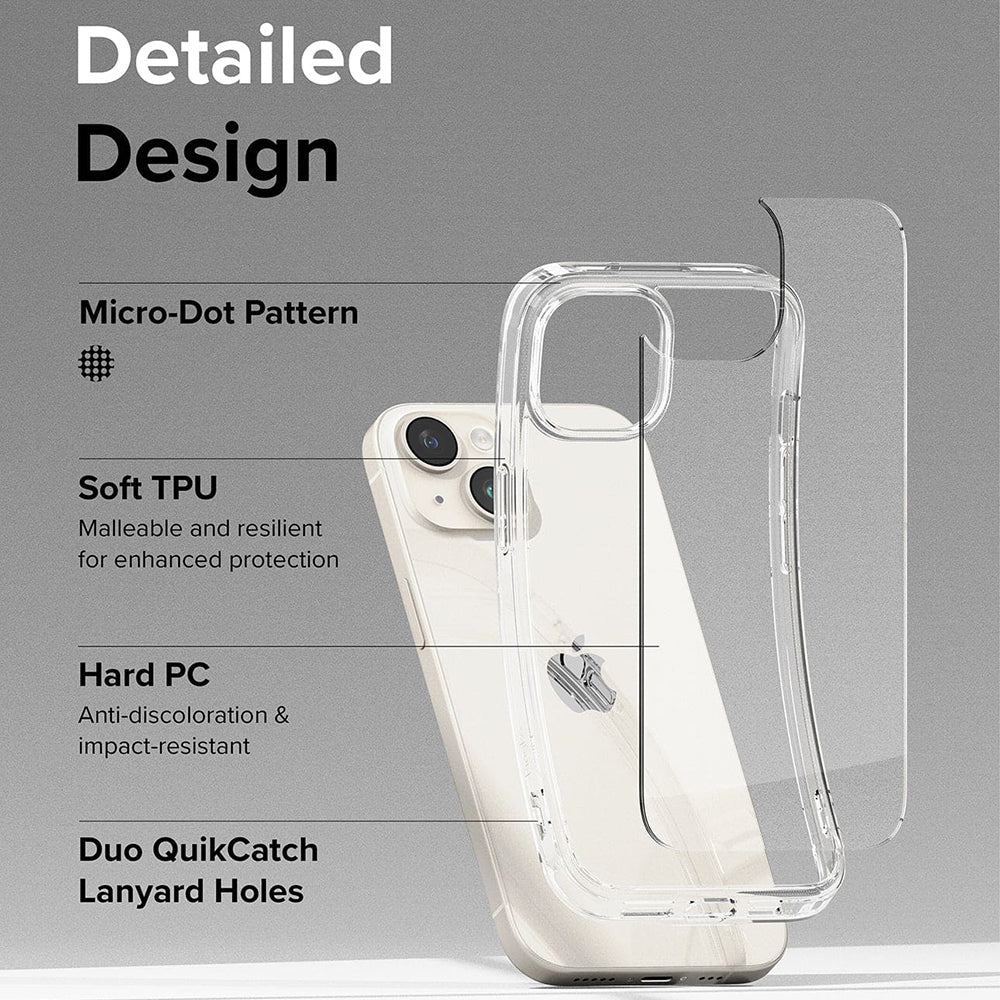 Калъф за Apple iPhone 15, Ringke, Fusion, Прозрачен