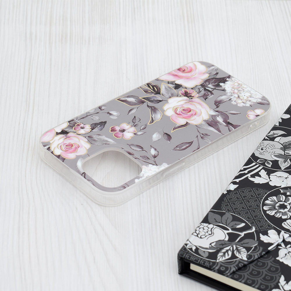 Калъф за Apple iPhone 15, Techsuit, Marble, Сив
