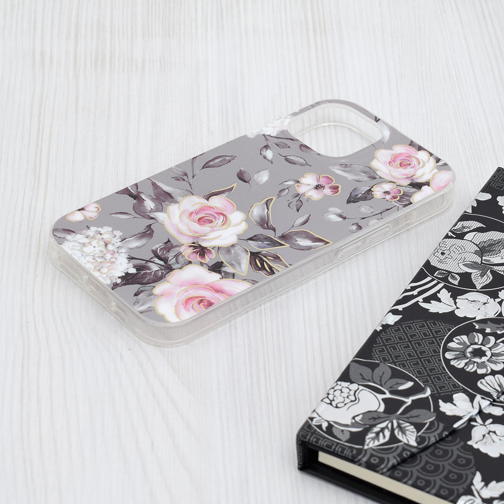 Калъф за Apple iPhone 15, Techsuit, Marble, Сив