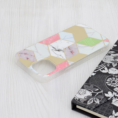 Калъф за Apple iPhone 15, Techsuit, Marble, Лилав