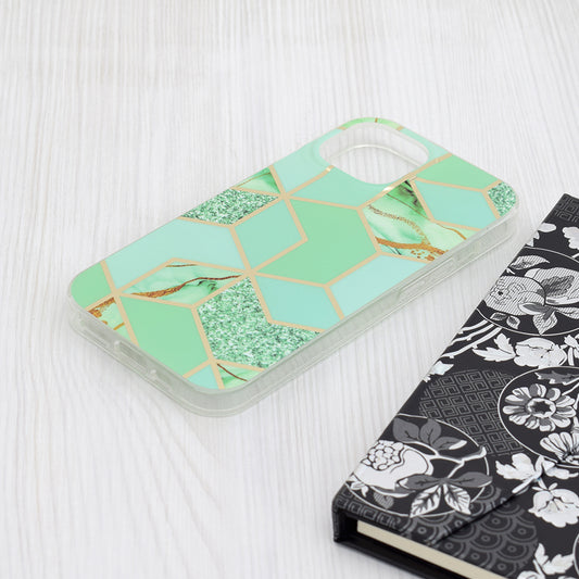 Калъф за Apple iPhone 15, Techsuit, Marble, Зелен