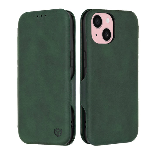Калъф за Apple iPhone 15, Techsuit, Safe Wallet Plus, Зелен