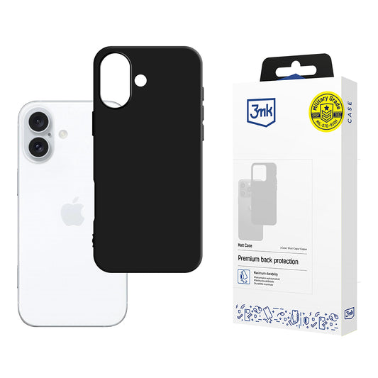 Калъф за Apple iPhone 16, 3MK, Матиран Черен