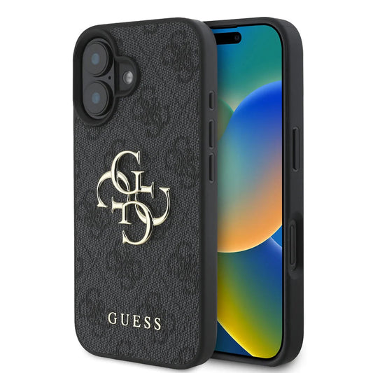 Калъф за Apple iPhone 16, Guess, 4G Big Logo, Черен