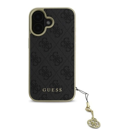 Калъф за Apple iPhone 16, Guess, 4G Charm, Черен