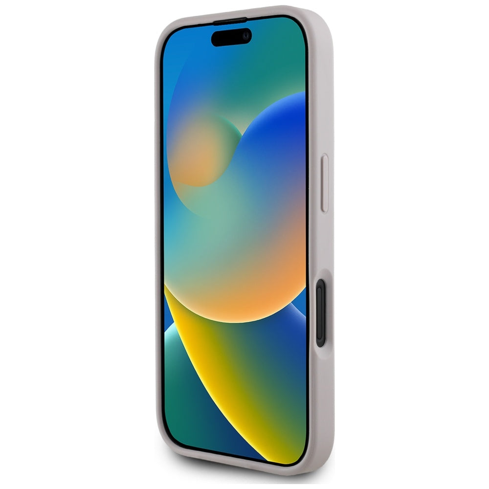 Калъф за Apple iPhone 16, Guess, 4G Grained Roses Big Logo, Лилав