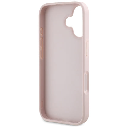 Калъф за Apple iPhone 16, Guess, Grained Big 4G Logo Small Classic Logo, Розов