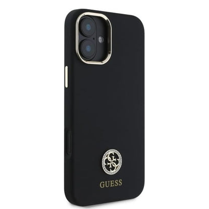 Калъф за Apple iPhone 16, Guess, Logo Strass 4G, Черен