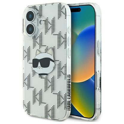 Калъф за Apple iPhone 16, Karl Lagerfeld, IML Luxury Electroplated Choupette's Head, Прозрачен