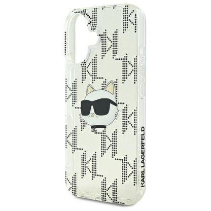 Калъф за Apple iPhone 16, Karl Lagerfeld, IML Luxury Electroplated Choupette's Head, Прозрачен