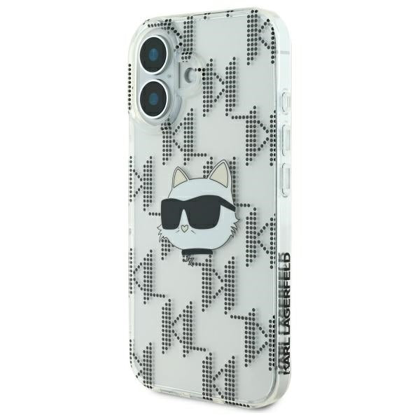 Калъф за Apple iPhone 16, Karl Lagerfeld, IML Luxury Electroplated Choupette's Head, Прозрачен