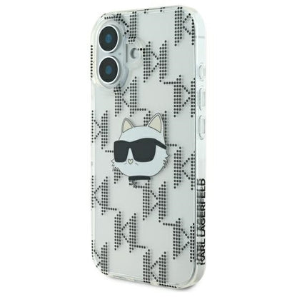 Калъф за Apple iPhone 16, Karl Lagerfeld, IML Luxury Electroplated Choupette's Head, Прозрачен