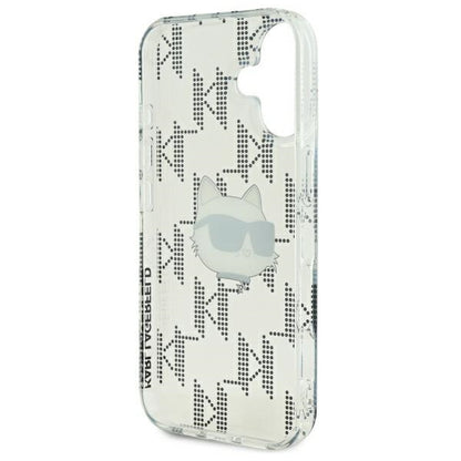 Калъф за Apple iPhone 16, Karl Lagerfeld, IML Luxury Electroplated Choupette's Head, Прозрачен