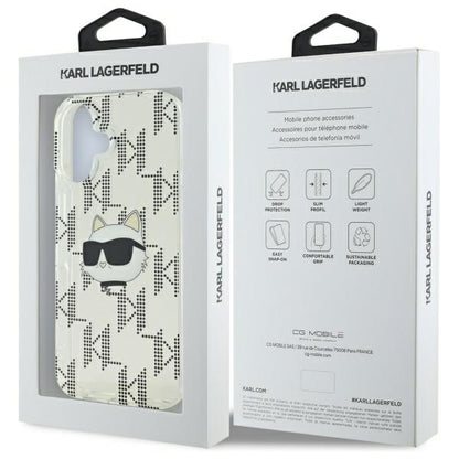 Калъф за Apple iPhone 16, Karl Lagerfeld, IML Luxury Electroplated Choupette's Head, Прозрачен