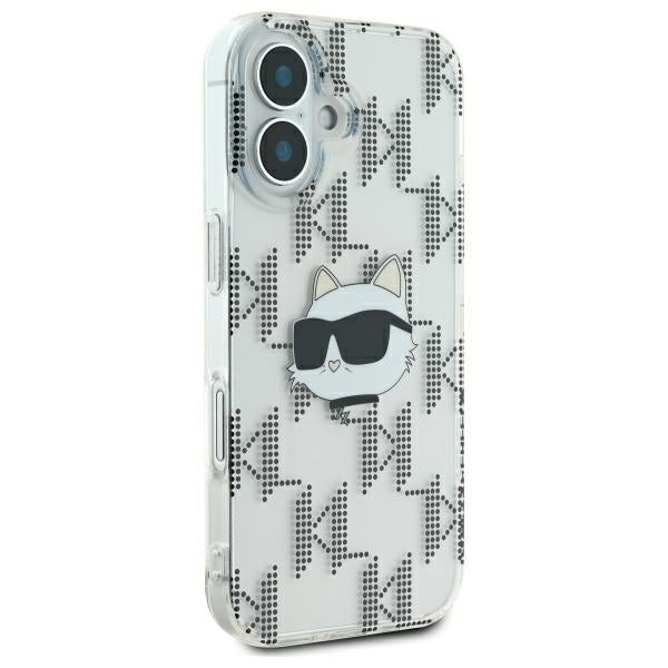 Калъф за Apple iPhone 16, Karl Lagerfeld, IML Luxury Electroplated Choupette's Head, Прозрачен