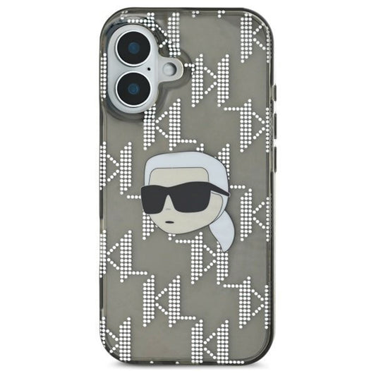 Калъф за Apple iPhone 16, Karl Lagerfeld, IML Luxury Electroplated Karl's Head, Черен