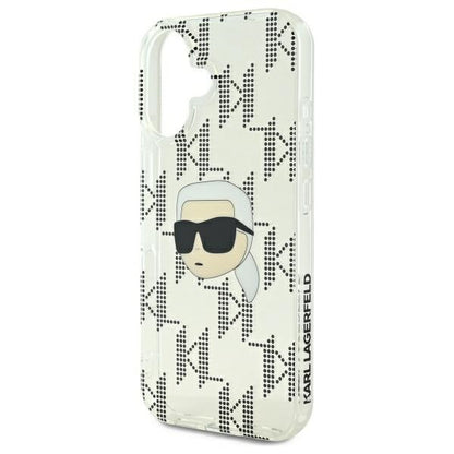 Калъф за Apple iPhone 16, Karl Lagerfeld, IML Luxury Electroplated Karl's Head, Прозрачен