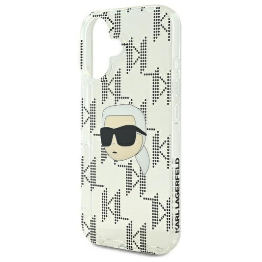 Калъф за Apple iPhone 16, Karl Lagerfeld, IML Luxury Electroplated Karl's Head, Прозрачен