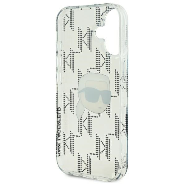 Калъф за Apple iPhone 16, Karl Lagerfeld, IML Luxury Electroplated Karl's Head, Прозрачен