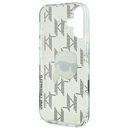 Калъф за Apple iPhone 16, Karl Lagerfeld, IML Luxury Electroplated Karl's Head, Прозрачен