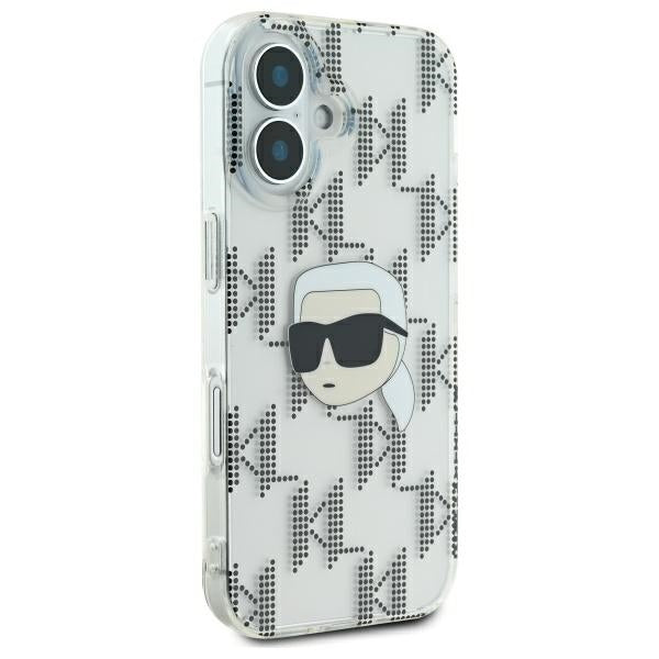 Калъф за Apple iPhone 16, Karl Lagerfeld, IML Luxury Electroplated Karl's Head, Прозрачен