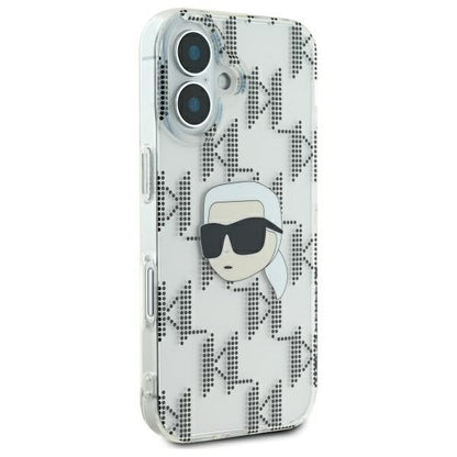 Калъф за Apple iPhone 16, Karl Lagerfeld, IML Luxury Electroplated Karl's Head, Прозрачен