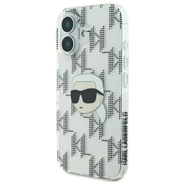 Калъф за Apple iPhone 16, Karl Lagerfeld, IML Luxury Electroplated Karl's Head, Прозрачен