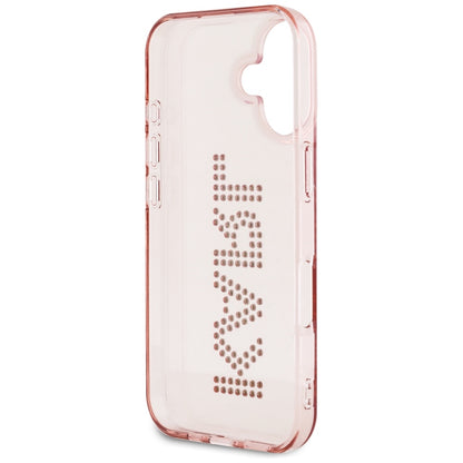 Калъф за Apple iPhone 16, Karl Lagerfeld, IML Rhinestones Pink Logo, Розов