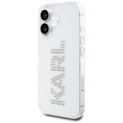 Калъф за Apple iPhone 16, Karl Lagerfeld, IML Rhinestones Transparent Logo, Прозрачен