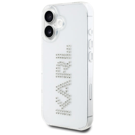 Калъф за Apple iPhone 16, Karl Lagerfeld, IML Rhinestones Transparent Logo, Прозрачен