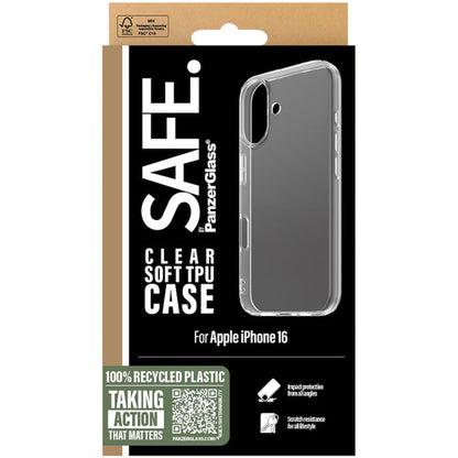 Калъф за Apple iPhone 16, PanzerGlass, Safe., Прозрачен